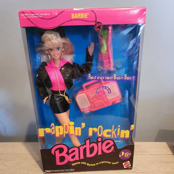 Vintage 1991 Rappin' Rockin' Barbie NIB BOOM BOX STILL WORKS